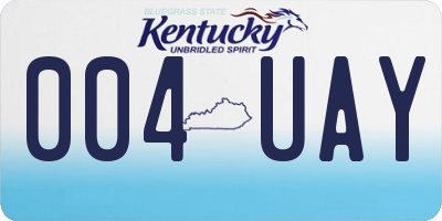 KY license plate 004UAY