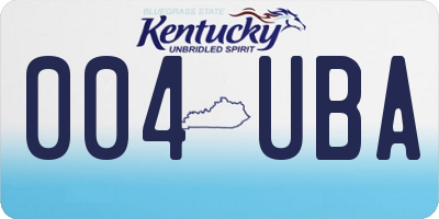KY license plate 004UBA