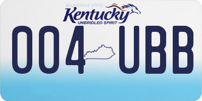 KY license plate 004UBB