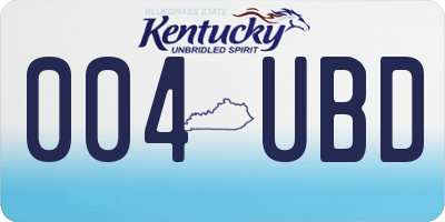 KY license plate 004UBD