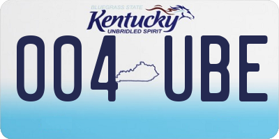KY license plate 004UBE