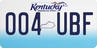 KY license plate 004UBF