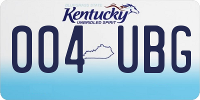 KY license plate 004UBG