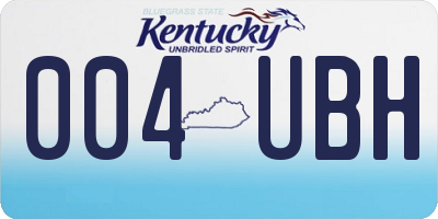 KY license plate 004UBH