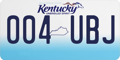 KY license plate 004UBJ