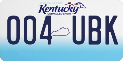 KY license plate 004UBK