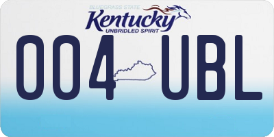 KY license plate 004UBL
