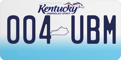 KY license plate 004UBM