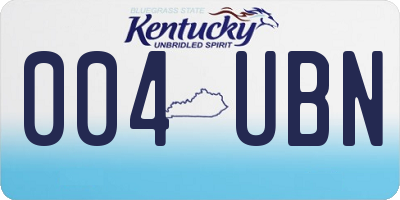 KY license plate 004UBN