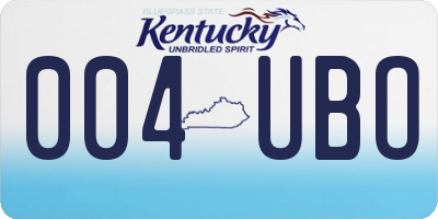 KY license plate 004UBO