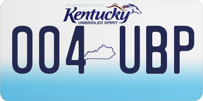 KY license plate 004UBP