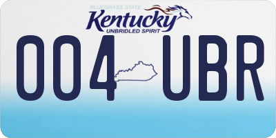 KY license plate 004UBR
