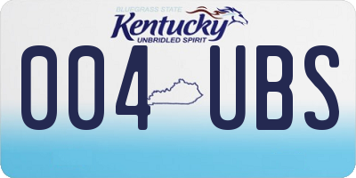 KY license plate 004UBS