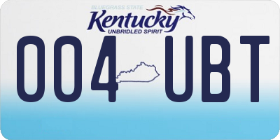 KY license plate 004UBT