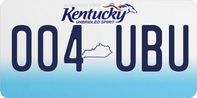 KY license plate 004UBU
