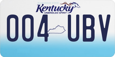 KY license plate 004UBV
