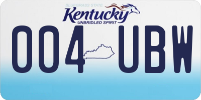 KY license plate 004UBW