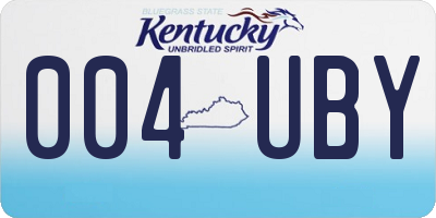 KY license plate 004UBY