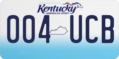 KY license plate 004UCB