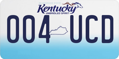 KY license plate 004UCD