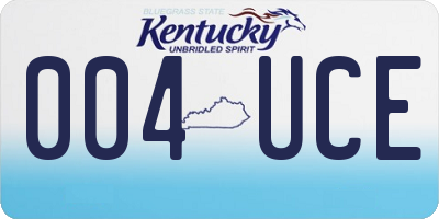 KY license plate 004UCE