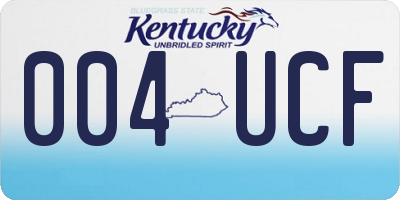 KY license plate 004UCF