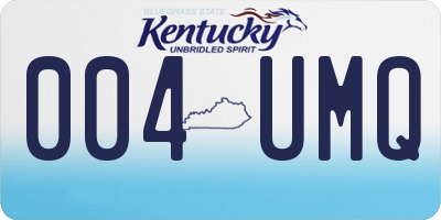 KY license plate 004UMQ
