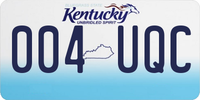 KY license plate 004UQC