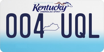 KY license plate 004UQL