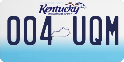 KY license plate 004UQM