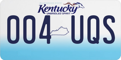 KY license plate 004UQS