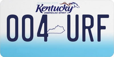 KY license plate 004URF