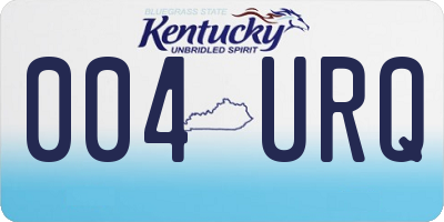 KY license plate 004URQ