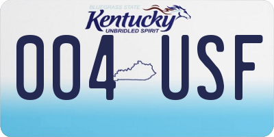 KY license plate 004USF