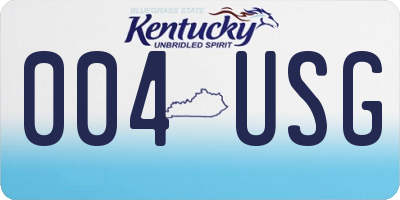 KY license plate 004USG