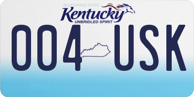 KY license plate 004USK