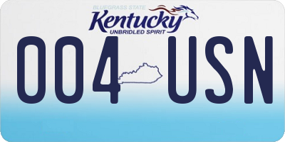 KY license plate 004USN