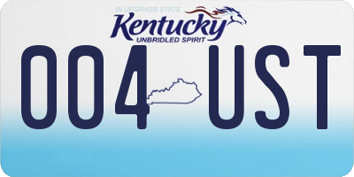 KY license plate 004UST