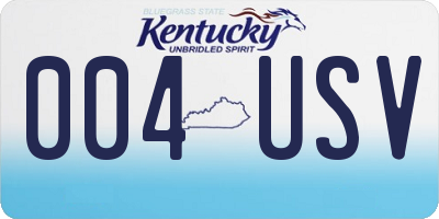 KY license plate 004USV