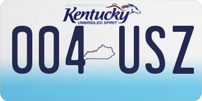 KY license plate 004USZ