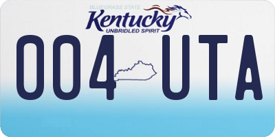 KY license plate 004UTA