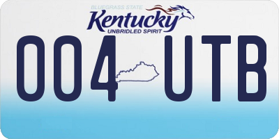 KY license plate 004UTB