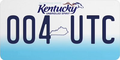 KY license plate 004UTC