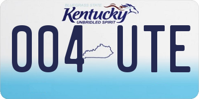 KY license plate 004UTE