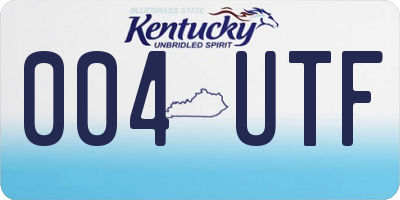 KY license plate 004UTF