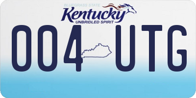 KY license plate 004UTG