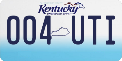 KY license plate 004UTI