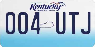 KY license plate 004UTJ
