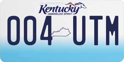 KY license plate 004UTM