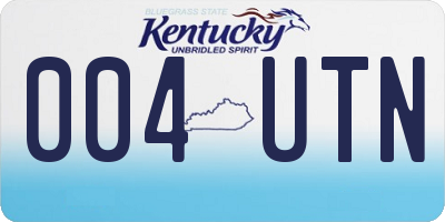 KY license plate 004UTN